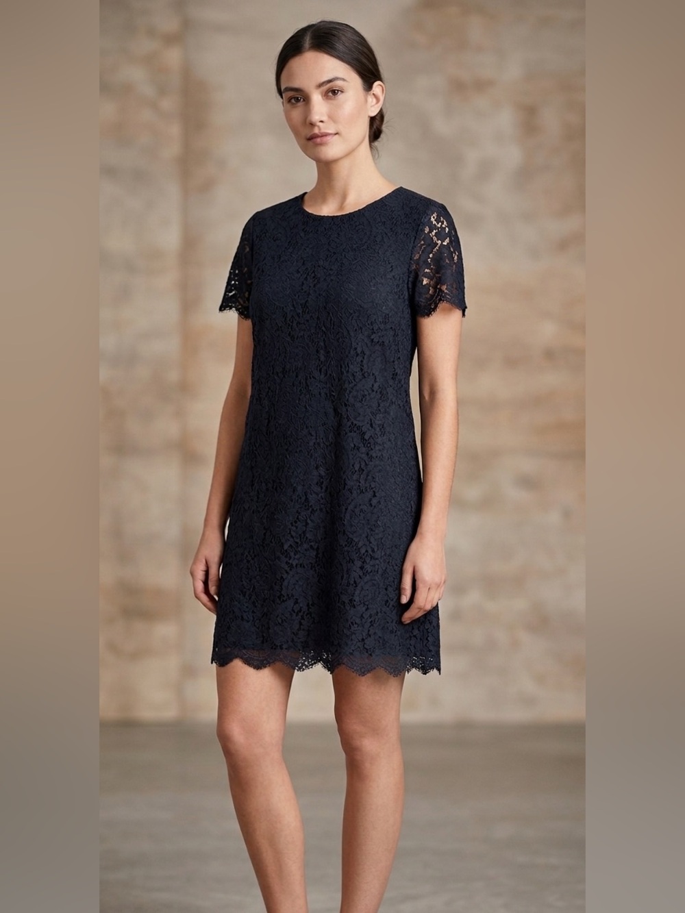 Madewell Mini Dress Black Lace Short Sleeve Whimsy Boho Fairy LBD Size 10